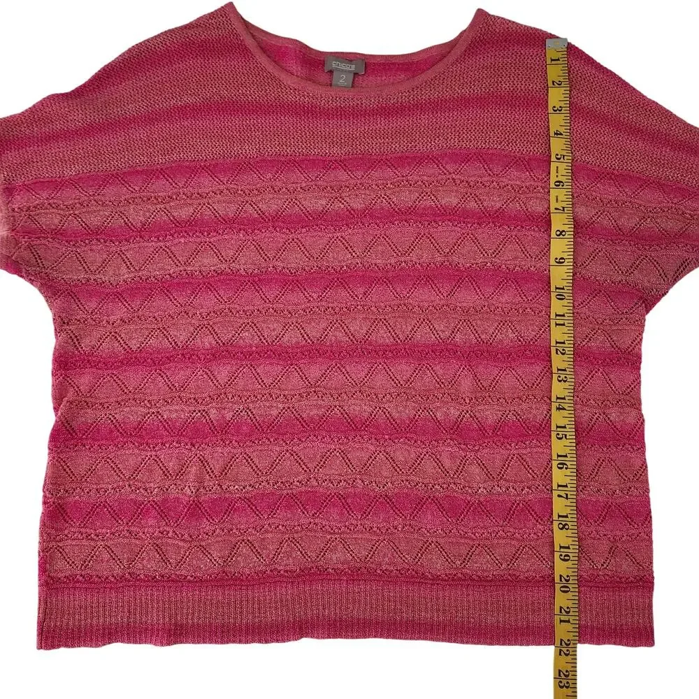 Chico's Bright Pink Lightweight Knit Short Sleeved Round Neckline Top